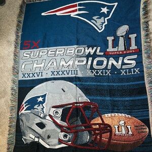 New England Patriots 5x Super Bowl Champions Throw Blanket/Tapestry